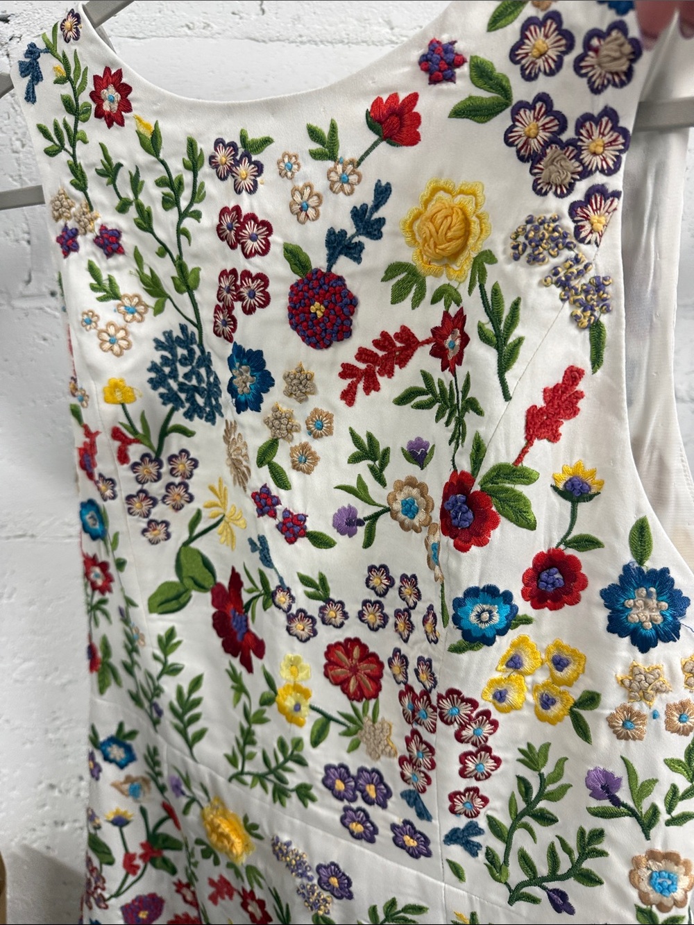 Alice & Olivia Lindsey Floral Embroidered Structured Mini Dress Size 14 - Picture 5 of 5
